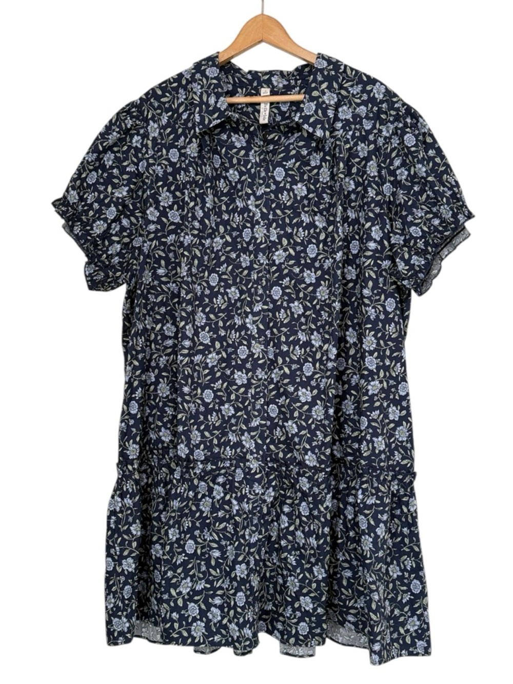 Torrid Belle Isle Womens 3X Floral Mini Dress Navy Blue Cottagecore NWT